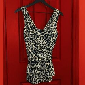 Land’s End Leopard Print Tankini Top